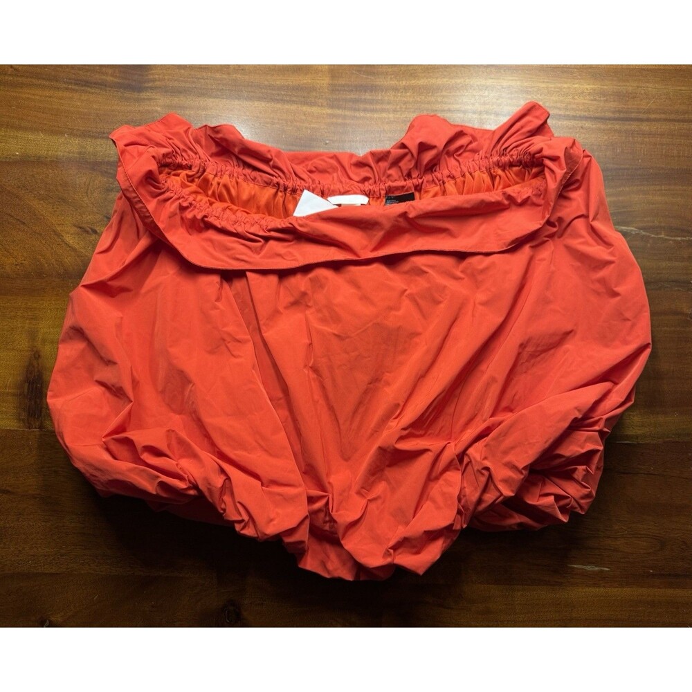 H&M Women Red Balloon Bubble Hem Mini Skirt Pleated Avant Garde Cyber Sz M/L NWT